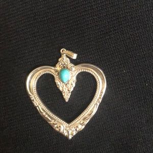 SS with turquoise heart pendant
